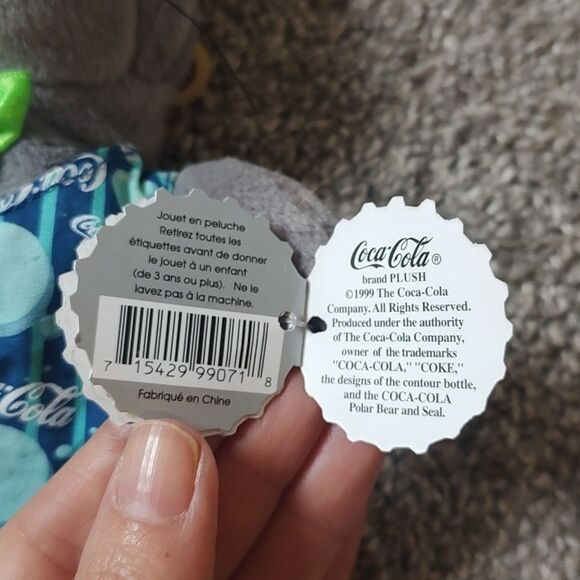 Style #0207 Coca Cola Seal In Vest & Knit Cap Bean Bag Plush - Picture 12 of 15